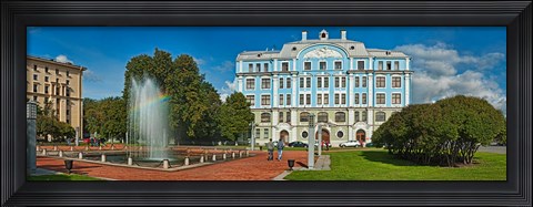 Framed Garden in front of an education building, Russian Navy School Building, St. Petersburg, Russia Print