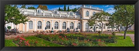 Framed Garden outside a palace, Peterhof Grand Palace, St. Petersburg, Russia Print