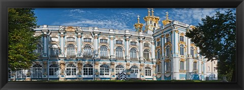 Framed Facade of a palace, Catherine Palace, Tsarskoye Selo, St. Petersburg, Russia Print