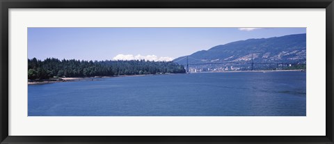 Framed Lions Gate Bridge with Mountain in the Background, Vancouver, British Columbia, Canada Print