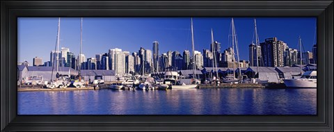 Framed Boats at a marina, Vancouver, British Columbia, Canada 2013 Print