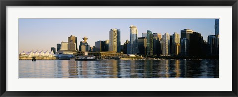 Framed Vancouver skyline at dusk, British Columbia, Canada 2013 Print