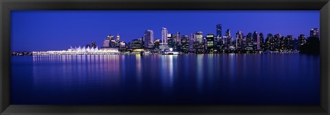 Framed Vancouver skyline at night, British Columbia, Canada Print