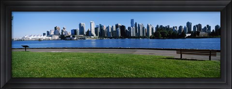 Framed River walk with skylines in the background, Vancouver, British Columbia, Canada 2013 Print