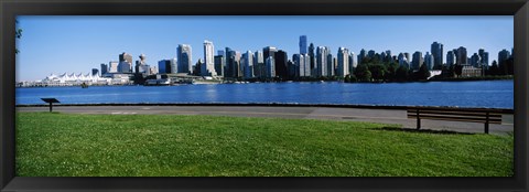 Framed River walk with skylines in the background, Vancouver, British Columbia, Canada 2013 Print