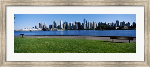 Framed River walk with skylines in the background, Vancouver, British Columbia, Canada 2013 Print