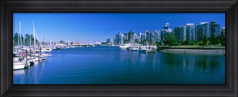 Framed Boats at a marina, Vancouver, British Columbia, Canada Print