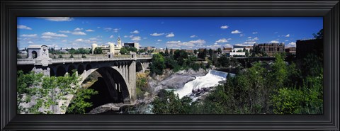 Framed Monroe Street Bridge with city in the background, Spokane, Washington State, USA Print