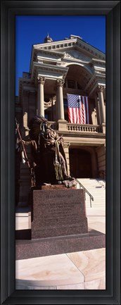 Framed Statue at Wyoming State Capitol, Cheyenne, Wyoming, USA Print