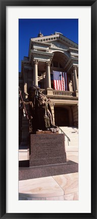 Framed Statue at Wyoming State Capitol, Cheyenne, Wyoming, USA Print