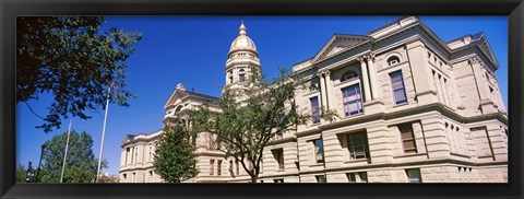 Framed Low angle view of a government building, Wyoming State Capitol, Cheyenne, Wyoming, USA Print