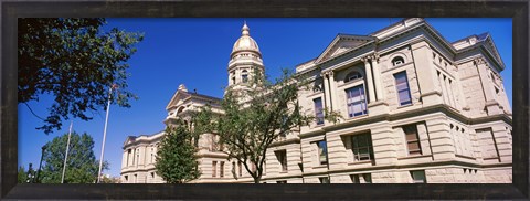 Framed Low angle view of a government building, Wyoming State Capitol, Cheyenne, Wyoming, USA Print