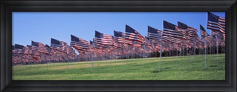 Framed American flags in memory of 9/11, Pepperdine University, Malibu, California Print