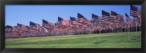 Framed American flags in memory of 9/11, Pepperdine University, Malibu, California Print