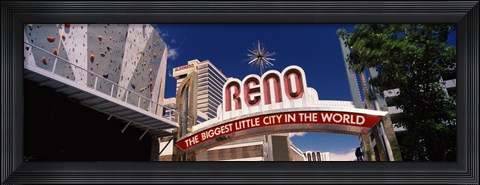 Framed Low angle view of the Reno Arch at Virginia Street, Reno, Nevada Print