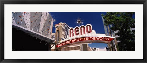 Framed Low angle view of the Reno Arch at Virginia Street, Reno, Nevada Print