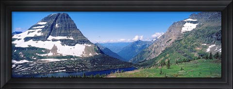 Framed Bearhat Mountain and Hidden Lake, US Glacier National Park, Montana, USA Print