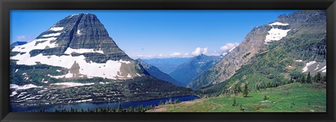 Framed Bearhat Mountain and Hidden Lake, US Glacier National Park, Montana, USA Print