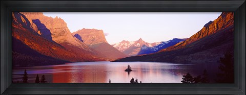 Framed St. Mary Lake at US Glacier National Park, Montana, USA Print