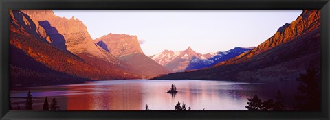 Framed St. Mary Lake at US Glacier National Park, Montana, USA Print