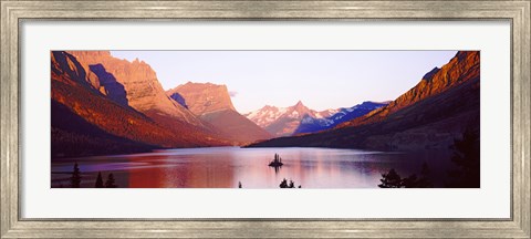 Framed St. Mary Lake at US Glacier National Park, Montana, USA Print