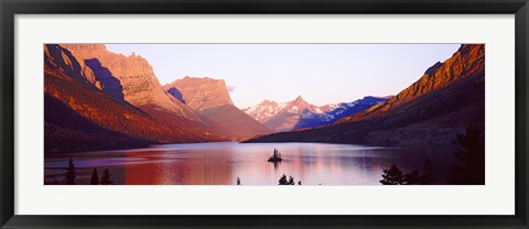 Framed St. Mary Lake at US Glacier National Park, Montana, USA Print