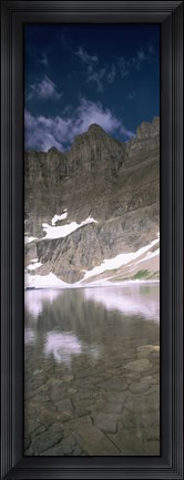 Framed Reflections on lake at US Glacier National Park, Montana Print