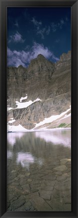 Framed Reflections on lake at US Glacier National Park, Montana Print