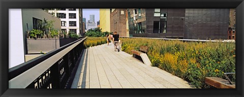 Framed Walkway in a linear park, High Line, New York City, New York State, USA Print