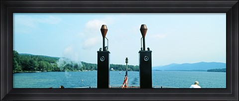 Framed View from the Minne Ha Ha Steamboat, Lake George, New York State, USA Print