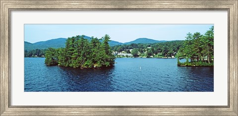 Framed Wooded island, Lake George, New York State, USA Print