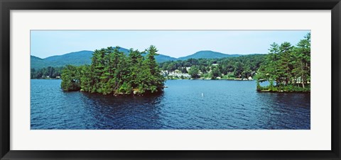 Framed Wooded island, Lake George, New York State, USA Print