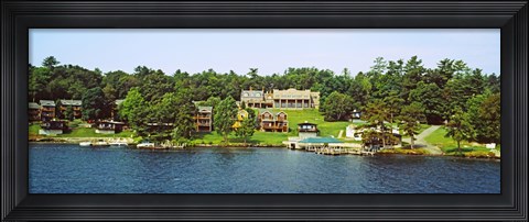 Framed Buildings along Lake George, New York State, USA Print
