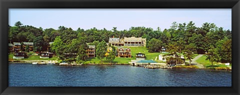 Framed Buildings along Lake George, New York State, USA Print