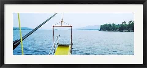 Framed Lake George viewed from a steamboat, New York State, USA Print