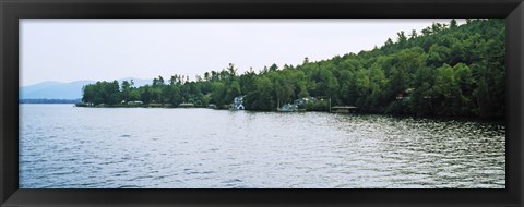 Framed View from a boat, Lake George, New York State, USA Print