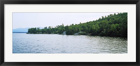 Framed View from a boat, Lake George, New York State, USA Print