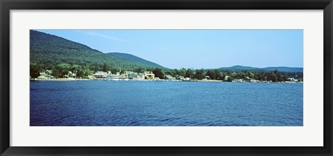 Framed View of a dock, Lake George, New York State, USA Print