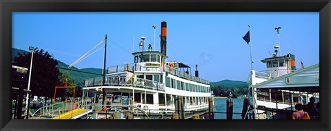 Framed Minne Ha Ha Steamboat at dock, Lake George, New York State, USA Print