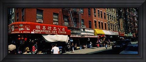 Framed People in a street, Mott Street, Chinatown, Manhattan, New York City, New York State, USA Print