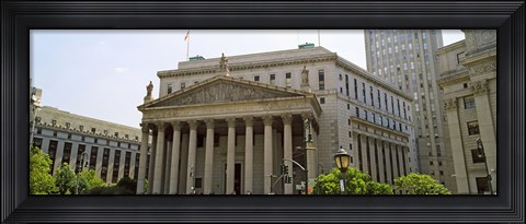Framed Facade of a government building, US Federal Court, New York City, New York State, USA Print
