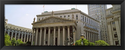 Framed Facade of a government building, US Federal Court, New York City, New York State, USA Print