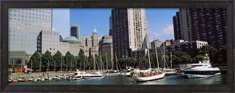 Framed Boats at North Cove Yacht Harbor, New York City (horizontal) Print