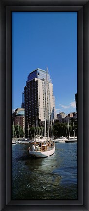 Framed Boats at North Cove Yacht Harbor, New York City (vertical) Print