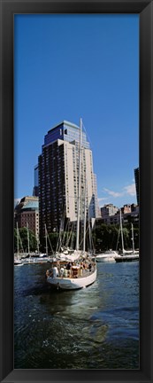 Framed Boats at North Cove Yacht Harbor, New York City (vertical) Print