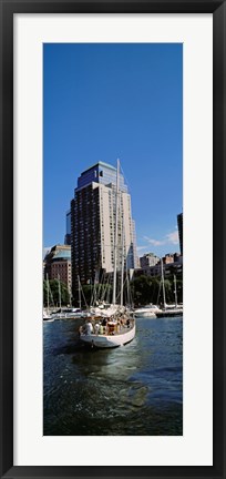 Framed Boats at North Cove Yacht Harbor, New York City (vertical) Print