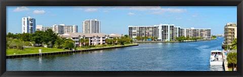 Framed Buildings on Intracoastal Waterway, Hollywood Beach, Hollywood, Florida Print