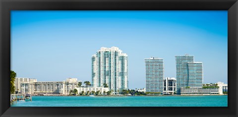 Framed Modern buildings at the waterfront, Miami, Florida, USA 2013 Print