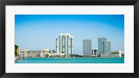 Framed Modern buildings at the waterfront, Miami, Florida, USA 2013 Print