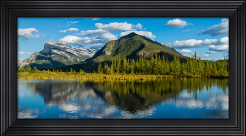 Framed Mount Rundle and Sulphur Mountain reflecting in Vermilion Lake in the Bow River valley at Banff National Park, Alberta, Canada Print